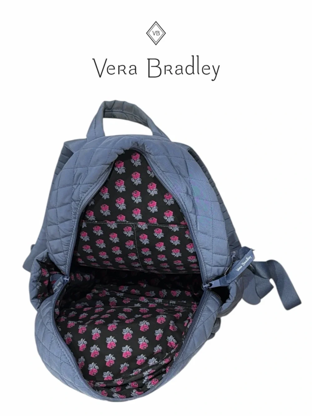 Vera Bradley Essentials Slate Blue Quilted Small‎ Backpack
